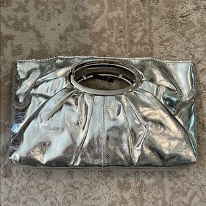 Silver Metallic Women's Clutch